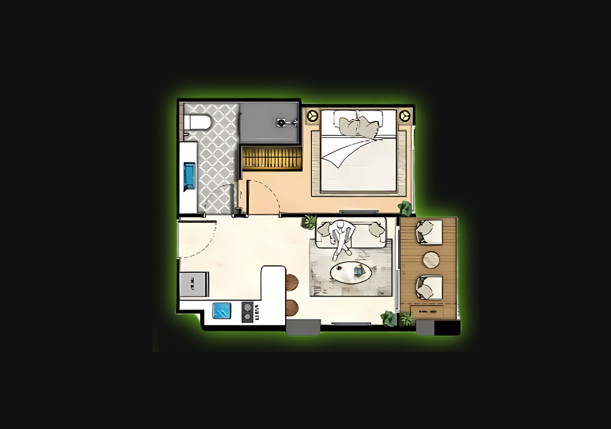 1 Bedroom Floor Plan